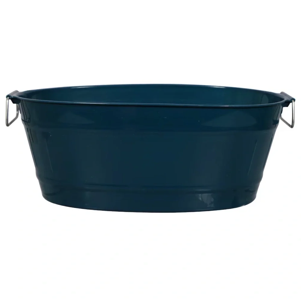 3 Pack Harvest Colored Oval Plastic Party Tubs With Handles